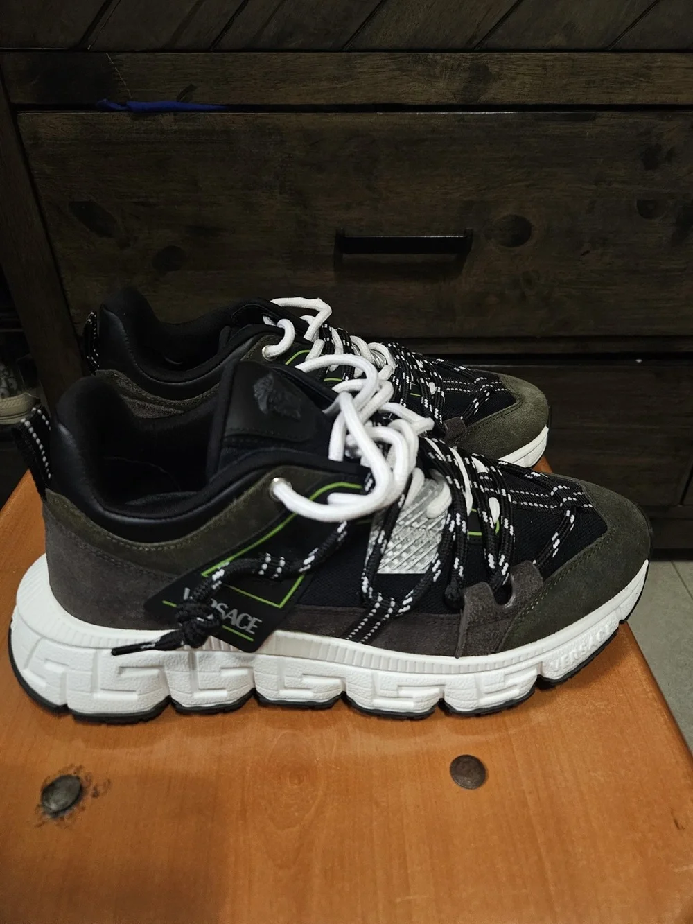 Versace Greca Sneakers Olive Green Black